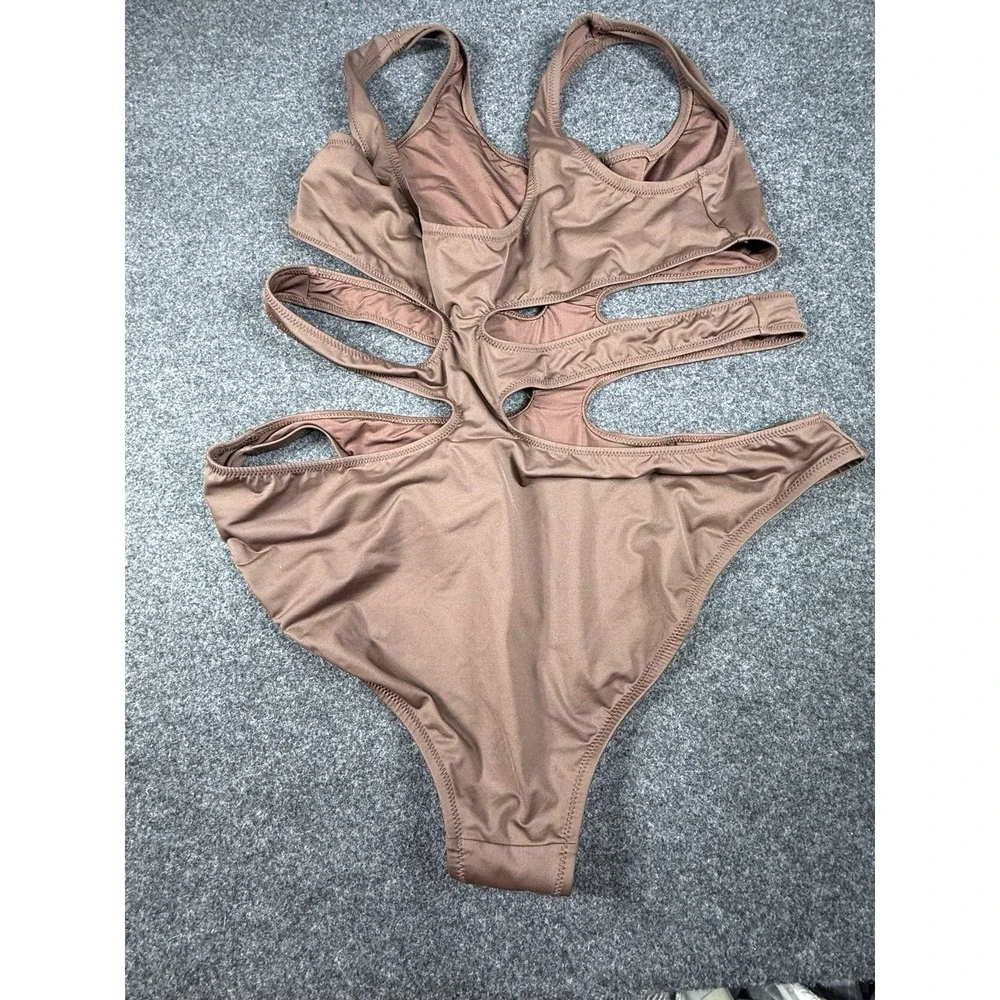 SKIMS Monokini Swimsuit Cocoa 2X Sexy Summer Beachwear‎ Unlined Bodysuit